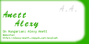 anett alexy business card